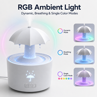 CL-AP-021 Diffuseur d'arômes moderne USB Type-C rechargeable 5V 2A avec lumière LED RGB multicolore et effet de pluie rotatif pour bureau