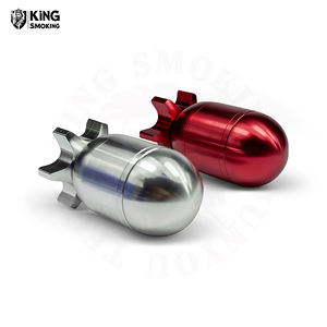 Logo personnalisé Moulin à herbes en aluminium de qualité supérieure en forme de bombe Moulin à herbes en métal Rotatif Gyro Torpedo Broyeur manuel d'épices à tabac - Product Image 2
