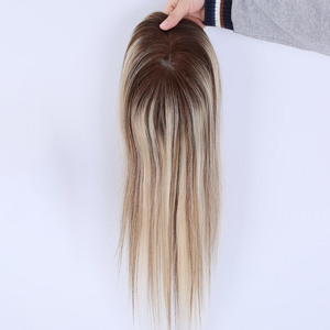 Supply Top Grade Silk Top/Fish Net/Mono With <strong>Open</strong> Weft /Mono/Full Lace Lace Front Blonde Ladies Human Hair Virgin Wig <strong>Topper</strong> - Product Image 1