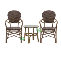 (E3011 + E9967) ensemble table et chaise d'extérieur meubles de salle à manger en rotin pour restaurant