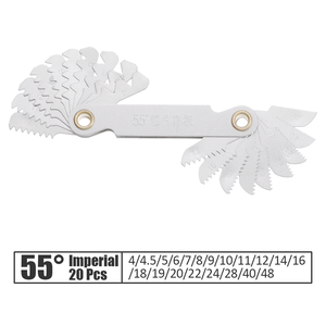 Medidor <span class=keywords><strong>de</strong></span> paso <span class=keywords><strong>de</strong></span> tornillo imperial YouQi 55 °-<span class=keywords><strong>Comprobador</strong></span> <span class=keywords><strong>de</strong></span> rosca <span class=keywords><strong>de</strong></span> acero al carbono con cuchillas <span class=keywords><strong>de</strong></span> 4-48 TPI para maquinistas - Product Image 2