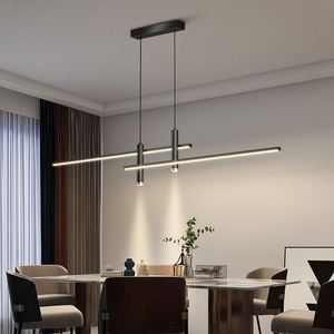 Alta calidad moderno minimalista bar comedor colgante luz moda negro dormitorio lámpara colgante LED candelabros largos - Product Image 4