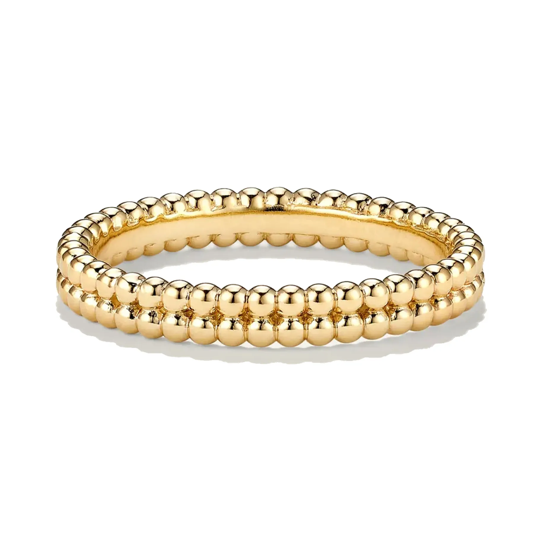 14K Gouden Ring Uniek Ontwerp Kralen Ring Vrouwen Ring 925 Zilveren Sieraden