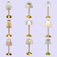 Lampe de Table Sans Fil Style Classique Dimmable Décoration Maison LED Or USB Rechargeable Batterie Cristal Lampe de Luxe Cadeau