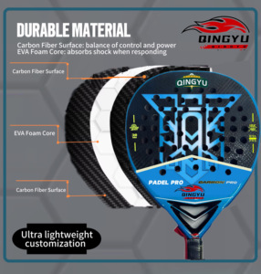 Raquetas de Tenis de Fibra de Vidrio con Logotipo <span class=keywords><strong>Royal</strong></span> <span class=keywords><strong>Padel</strong></span> 12K, Forma de Diamante, Empuñadura de EVA, Material de Red de Nailon, Ligeras, Venta al Por Mayor a Precio Económico - Product Image 4