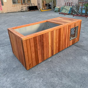 Bañera Rectangular de Cedro Rojo Occidental para Agua Fría con Revestimiento Interior de Acero Inoxidable, Bañera de Inmersión Fría para Terapia de Baño de Hielo - Product Image 3