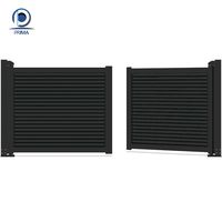 Portail extérieur en aluminium robuste Prima Model 030, porte à persiennes horizontales, clôture moderne, entrée résistante à la rouille, garantie 5 ans