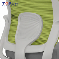 Chaise de bureau ergonomique moderne en maille respirante avec coussin en éponge haute élasticité, support lombaire et base en fer pour atelier et chambre à coucher – Vente en gros