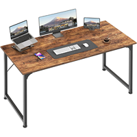 Escritorio de Computadora Grande y Sencillo de Madera Ecológica Century para Oficina en Casa, Estación de Trabajo Industrial, Juegos - Marrón Personalizado
