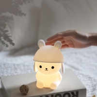 Lampada da Notte LED Portatile a Forma di Coniglio, Luce Notturna Colorata per Bambini, Personalizzabile, in Silicone, Carina, con Cambio Colore
