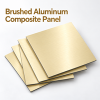 Panneau composite en aluminium brossé 4 mm 1220x2440 mm en or pour les murs des halls d'ascenseurs