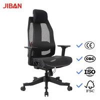 Chaise de bureau ergonomique moderne en maille pour le gaming, avec appui-tête réglable, pivotante et inclinable, noire, pour usage informatique, domestique ou en atelier.