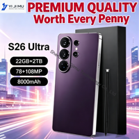 Nouveau Smartphone 5G S26 Ultra 2026 16G/22G+1TB/2TB Android 16 108MP avec Stylet Intégré Double SIM Débloqué Mondial 144Hz Deca Core 8000mAh