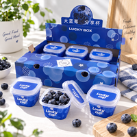 Contenant à fruits personnalisé avec logo, 60g 100g, en PP transparent, recyclable, de qualité alimentaire, imprimable, avec ventilation, pour myrtilles