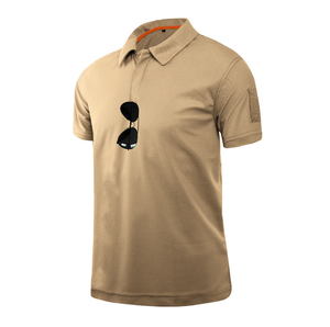 T-shirts tactiques de sport d'extérieur DFT0301-1 à col, manches courtes, avec mini-poche sur le bras et languette de signalisation auto-agrippante - Product Image 1