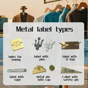 Etiquetas de Metal esmaltadas personalizadas, accesorio de ropa de costura sostenible para prendas de vestir, trajes de baño, zapatos, bolsos, gorras, abalorio de Metal plegado - Product Image 5