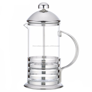 Couleur argent <span class=keywords><strong>Verre</strong></span> presse française <span class=keywords><strong>Cafetière</strong></span> <span class=keywords><strong>cafetière</strong></span> avec café tasse <span class=keywords><strong>piston</strong></span> - Product Image 2
