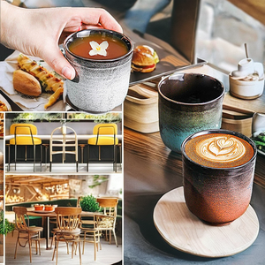 <span class=keywords><strong>Tazza</strong></span> <span class=keywords><strong>da</strong></span> caffè in ceramica moderna stile Vintage giapponese creativa tazze <span class=keywords><strong>da</strong></span> tè personalizzate senza maniglia per gli hotel - Product Image 5