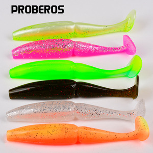 Señuelo blando de dos secciones con cola en T, gusano blando de PVC de doble sección sin anzuelos, con <span class=keywords><strong>sabor</strong></span> a pescado. - Product Image 1