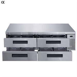 Frigorifero da Chef con <span class=keywords><strong>4</strong></span> <span class=keywords><strong>Cassetti</strong></span> in Acciaio Inox, Vendita Calda di Fabbrica, Frigo Sottobanco, Tavolo da Lavoro con Congelatore - Product Image 3