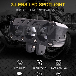 Newest Motorcycle S03 <b>LED</b> Projector Lens Dual Color with 3 Pieces Fish Eye 40w 6000k Auto <b>Work</b> <b>Light</b> Fog Warn Turn <b>LED</b> Lamp - Product Image 5