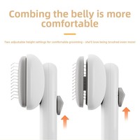 Peigne pour animaux de compagnie en ABS, forme de pain courbé, avec dents fines et poignée ergonomique, pour démêler les poils des chats et des chiens