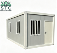 Maison conteneur modulaire préfabriquée moderne de 20 pieds, cabine en acier portable avec panneau sandwich respirant pour bureau à domicile et construction personnalisée