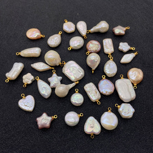 Bijoux fantaisie, accessoires de bijouterie DIY, perle <span class=keywords><strong>baroque</strong></span> d'eau douce naturelle, irrégulière, en forme d'étoile, de cœur, pendentif à trou unique - Product Image 2