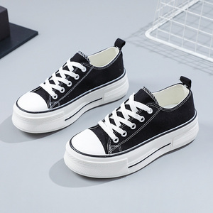 2026 Women's Versatile Loafers Breathable PU Upper Lightweight Lace-Up Sports Board <b>Shoes</b> Non-Slip <b>Height</b> <b>Increasing</b> Spring - Product Image 5