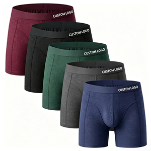 Boxer da <span class=keywords><strong>Uomo</strong></span> in Cotone Traspirante Multicolore con Logo Personalizzato sulla Fascia Elastica e Tasca 3D Sagomata per Uso Quotidiano - Product Image 1