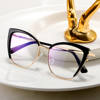 MS 82178 2024 Nouvelles femmes TR90 + Monture de lunettes œil de chat en métal Lunettes optiques anti-lumière bleue Design de mode coloré Logo personnalisé