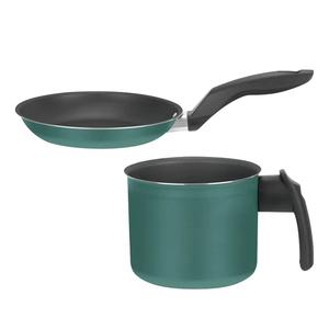 Juego de Ollas y Sartenes de Cerámica Moderna con Revestimiento de Mármol, Tapas de Vidrio, Asas de Baquelita, Antiadherente, 6 Piezas, de Aluminio, Compatible con Inducción - Product Image 4