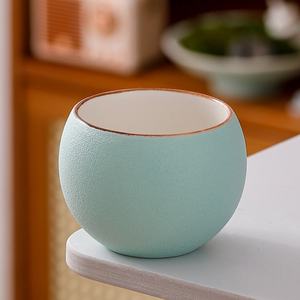 ถ้วยชาเซรามิกสีดำดีไซน์มินิมอลรูปไข่มังกร ขนาดเล็ก สำหรับใช้ส่วนตัว ใช้ในบ้าน สีพื้นเรียบง่าย - Product Image 4