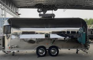 รถพ่วงบาร์บีคิวอะลูมิเนียมสไตล์เท็กซัส พร้อมเตาอบขนาดใหญ่แบบออฟเซ็ต สำหรับธุรกิจขายชิปและขนมแบบแท้ๆ สไตล์ภาคใต้ - Product Image 2