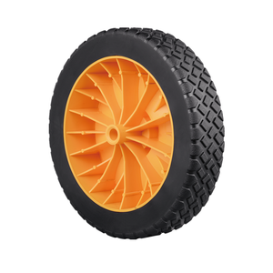 Roue en plastique de chariot à chariot sans plat de 9 pouces pour mini motoculteur, roues de plage en plastique, roues de pièces de tondeuse à gazon - Product Image 1