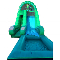 Toboggan gonflable géant à double voie, toboggan gonflable en glace émeraude à vendre