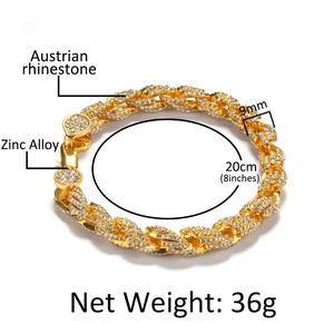 UWIN di Modo 9 millimetri <span class=keywords><strong>In</strong></span> <span class=keywords><strong>Oro</strong></span> <span class=keywords><strong>Rosa</strong></span> <span class=keywords><strong>Bracciale</strong></span> 7 Pollici/8 Pollici di Cristallo Corda Catena Dei Monili Del Braccialetto Unisex Regali All'ingrosso - Product Image 6