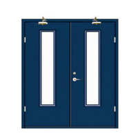Porte en acier coupe-feu de 30 minutes en Chine, véritable porte coupe-feu cotée, bâtiment commercial, portes d'entrée en acier utilisées par hôtel, mins-180