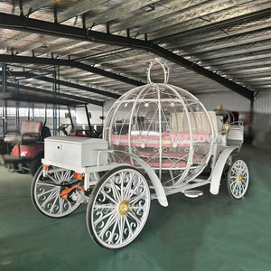luxurious Wedding Horse Carriage Classical Pumpkin Horse Wagon White closed electric carriage - Product Image 1