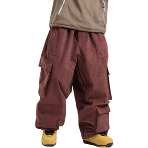Pantalones de esquí de invierno nuevos para <span class=keywords><strong>mujer</strong></span> y hombre, overoles multibolsillos, cortavientos, impermeables, transpirables, cálidos, de snowboard, de pana suelta - Product Image 4