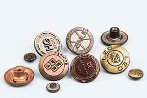 Eccellenza personalizzabile metallo rimuovere bottoni per Jeans placcato oro Logo smalto decorazione accessori di abbigliamento capi - Product Image 2