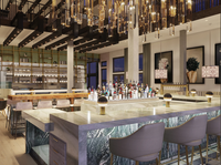 Ensembles de meubles de bar de style moderne, tables de bar sur mesure en surface solide, comptoirs de bar modernes pour restaurants