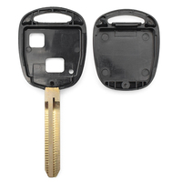Vehicle 2 Buttons Black Key Replacement Fob Auto Remote Car Key Shell with Toy43blade