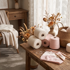 Fil à tricoter de luxe en mélange de cachemire teint Rongrun authentique 2/26NM 30% cachemire 70% laine pour vêtements haut de gamme et tricot à la main - Product Image 4