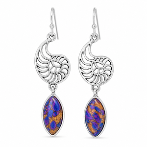 Orecchini Vintage Viola Blu Verde da Donna, Gioielli Artistici di Tendenza - Product Image 1