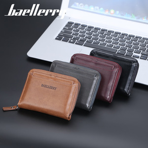 Baellerry Men's Short <b>Wallet</b> Pu Leather Zipper Multi Card <b>Holder</b> Everyday Use - Product Image 4