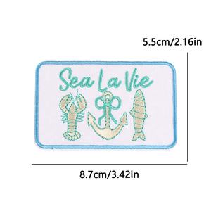 Patch brodé thermocollant 'Meet Me at the Beach' et 'Sea La <span class=keywords><strong>Vie</strong></span>' pour une ambiance estivale - Product Image 4