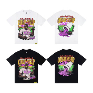 High Quality Hip Hop Cartoon Print Pure Cotton Short Sleeves Breathable <strong>Shirts</strong> That's a <strong>Awful</strong> Lot of Cough Syrup T-<strong>Shirt</strong> - Product Image 4