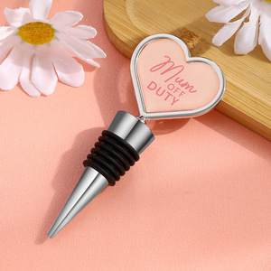 Heart Shaped <b>Wine</b> Stopper Gold Silver Zinc Alloy Mum Off Duty Bottle Seal Wedding Gift - Product Image 4