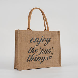 Tas Tote Linen rami goni kustom ramah lingkungan Logo tas belanja dapat digunakan kembali laminasi dengan pola kartun untuk iklan - Product Image 2